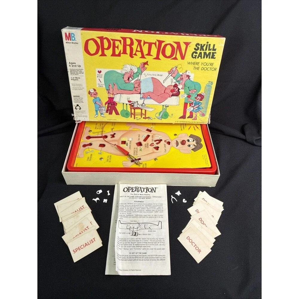 OPERATION Game Vintage 1965 Smoking Doctor Graphic Replacement Parts NOT Working